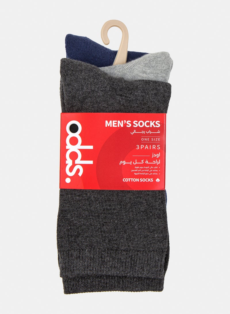 Odds Men's Pack of 3 Half Terry Long Casual Socks - Image 5